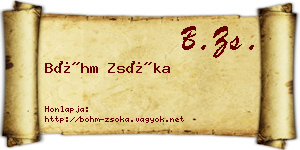 Bőhm Zsóka névjegykártya